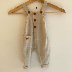 Souris mini Cozy Cream Knit Overalls for Kids